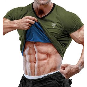 RDX Men's Sauna Shirt Heat Trapping Sweat Suit - REACH OEKO TEX 100 Certified T-Shirt - Gym Workout Fitness Tank Top Trimmer in Kuwait