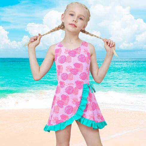 طقم بيكيني للفتيات مكون من 3 قطع من باشوب، بدلة سباحة مع بنطال وتنورة غطاء، مقاومة للماء سريعة الجفاف مناسبة للشاطئ والسباحة in Kuwait