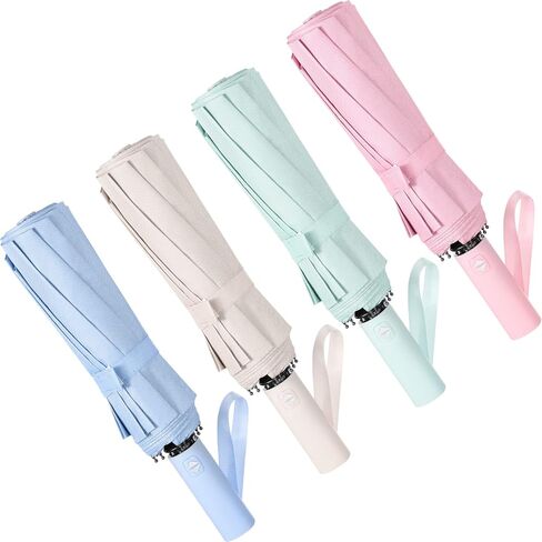4 Pcs Umbrella for Girl Women Small Foldable UV Windproof Travel Light Rain Waterproof Sun Protection Windproof Cute Umbrella Compact Automatic Backpack Cars School Office in Saudi Arabia