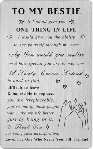 LGQDYMZ to My Bestie Wallet Card Gifts - Friend Gifts for Women Men Engraved Wallet Card Gifts in Kuwait