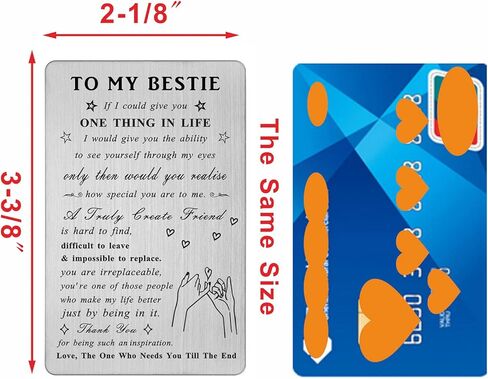 LGQDYMZ to My Bestie Wallet Card Gifts - Friend Gifts for Women Men Engraved Wallet Card Gifts in Kuwait