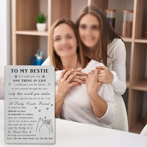 LGQDYMZ to My Bestie Wallet Card Gifts - Friend Gifts for Women Men Engraved Wallet Card Gifts in Kuwait