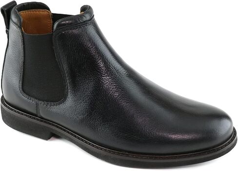 MJNY Mens Casual Comfortable Genuine Leather Chelsea Ankle Boots Lightweight Breathable Elastic Classic Fashion Chukka Dress Boots in Saudi Arabia