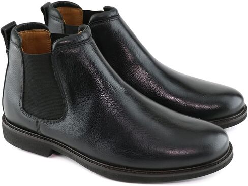 MJNY Mens Casual Comfortable Genuine Leather Chelsea Ankle Boots Lightweight Breathable Elastic Classic Fashion Chukka Dress Boots in Saudi Arabia