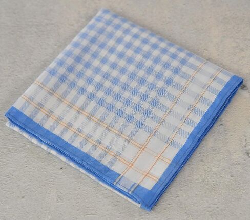 مناديل قطنية ناعمة 100% مع خياطة من اراد، 3 قطع بلون ازرق منقوش، الوان متنوعة - 16 انش × 16 انش, أزرق, مقاس واحد in Kuwait