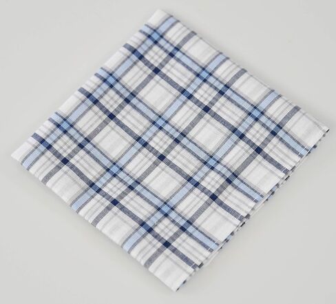 مناديل قطنية ناعمة 100% مع خياطة من اراد، 3 قطع بلون ازرق منقوش، الوان متنوعة - 16 انش × 16 انش, أزرق, مقاس واحد in Kuwait