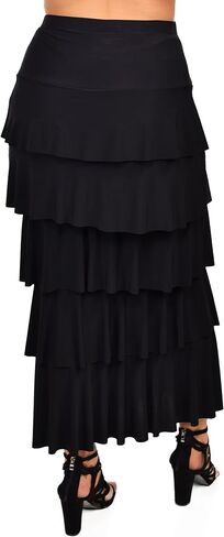 Dare2BStylish Women Boho Waterfall Tiered Layered Maxi Skirt | Reg & Plus Sizes in Saudi Arabia