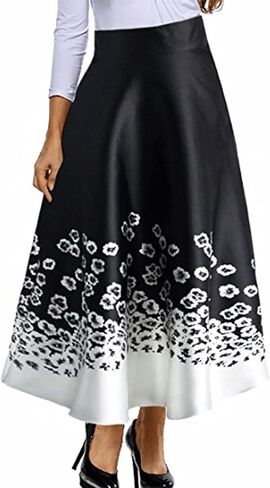 RED DOT BOUTIQUE 930 - تنورة طويلة طويلة بطباعة أفريقية بمقاس كبير in Kuwait