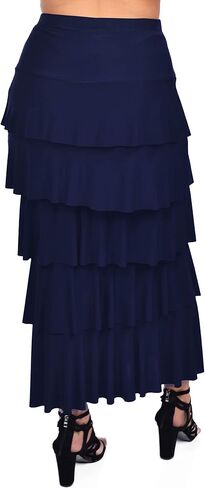 Dare2BStylish Women Boho Waterfall Tiered Layered Maxi Skirt | Reg & Plus Sizes in Saudi Arabia