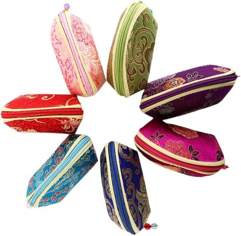 Leadigol 7 Pcs Jewelry Bags with Zipper Gift Bags,Women Jewelry Bag,Exquisite Convenient Portable Jewelry Case Cloth Gift Pouch Multi Color Bracelet Bag Necklaces Case Zip Purse Pouch in Saudi Arabia