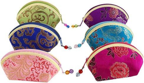 Leadigol 7 Pcs Jewelry Bags with Zipper Gift Bags,Women Jewelry Bag,Exquisite Convenient Portable Jewelry Case Cloth Gift Pouch Multi Color Bracelet Bag Necklaces Case Zip Purse Pouch in Saudi Arabia