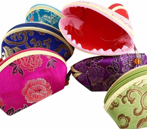 Leadigol 7 Pcs Jewelry Bags with Zipper Gift Bags,Women Jewelry Bag,Exquisite Convenient Portable Jewelry Case Cloth Gift Pouch Multi Color Bracelet Bag Necklaces Case Zip Purse Pouch in Saudi Arabia