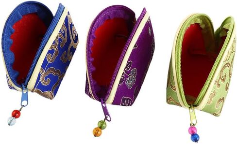 Leadigol 7 Pcs Jewelry Bags with Zipper Gift Bags,Women Jewelry Bag,Exquisite Convenient Portable Jewelry Case Cloth Gift Pouch Multi Color Bracelet Bag Necklaces Case Zip Purse Pouch in Saudi Arabia