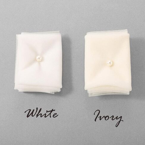 Latious 2 Tier Bride Wedding Veil Elbow Length Short Bridal Tulle Veils Ribbon Edge Veils with Comb for Brides and Women (White) in Kuwait