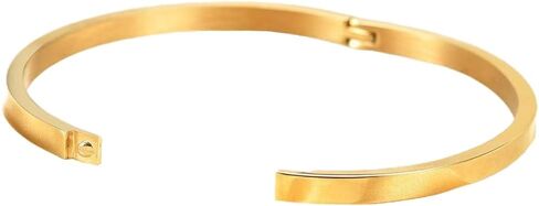 Berné Gold Bangle Bracelet - Gold-Plated Stainless Steel, East-to-Use Clasp, 4mm Wide Bracelet for Women in Kuwait