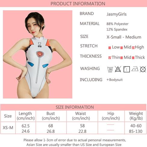 JasmyGirls Womens Sexy Anime Cosplay Lingerie Kawaii Costume One-Piece Cute High Waist Swimsuit Slim High Cut Bodysuit in Saudi Arabia