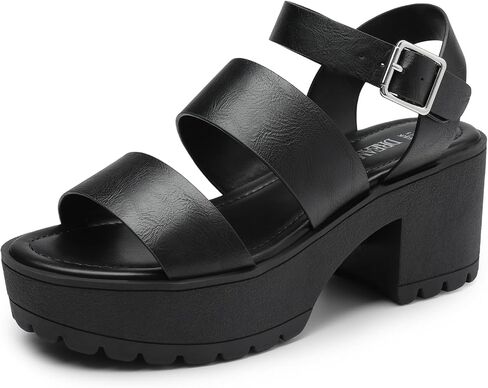 DREAM PAIRS Platform Heels for Women Lightweight Chunky Open Toe Stylish Comfortable Fisherman Sandals with Adjustable Ankle Strap in Saudi Arabia