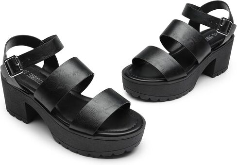 DREAM PAIRS Platform Heels for Women Lightweight Chunky Open Toe Stylish Comfortable Fisherman Sandals with Adjustable Ankle Strap in Saudi Arabia