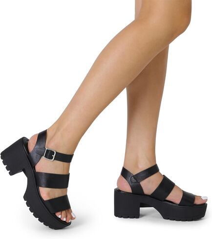 DREAM PAIRS Platform Heels for Women Lightweight Chunky Open Toe Stylish Comfortable Fisherman Sandals with Adjustable Ankle Strap in Saudi Arabia