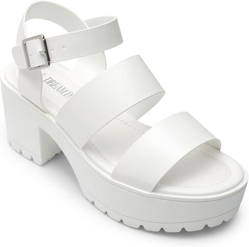 DREAM PAIRS Platform Heels for Women Lightweight Chunky Open Toe Stylish Comfortable Fisherman Sandals with Adjustable Ankle Strap in Saudi Arabia