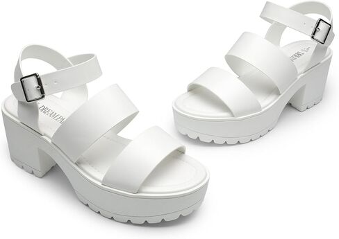 DREAM PAIRS Platform Heels for Women Lightweight Chunky Open Toe Stylish Comfortable Fisherman Sandals with Adjustable Ankle Strap in Saudi Arabia