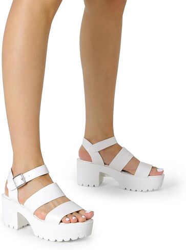 DREAM PAIRS Platform Heels for Women Lightweight Chunky Open Toe Stylish Comfortable Fisherman Sandals with Adjustable Ankle Strap in Saudi Arabia