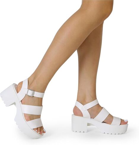 DREAM PAIRS Platform Heels for Women Lightweight Chunky Open Toe Stylish Comfortable Fisherman Sandals with Adjustable Ankle Strap in Saudi Arabia