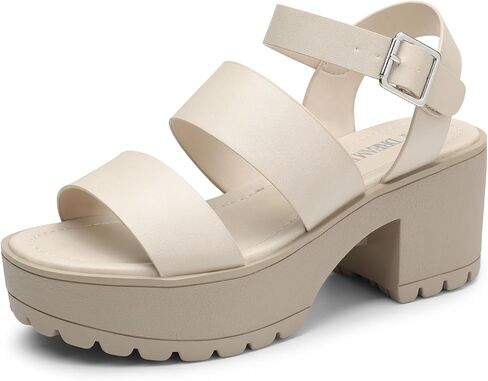 DREAM PAIRS Platform Heels for Women Lightweight Chunky Open Toe Stylish Comfortable Fisherman Sandals with Adjustable Ankle Strap in Saudi Arabia