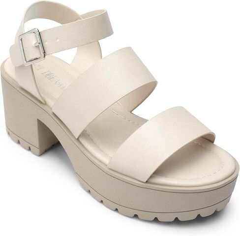 DREAM PAIRS Platform Heels for Women Lightweight Chunky Open Toe Stylish Comfortable Fisherman Sandals with Adjustable Ankle Strap in Saudi Arabia