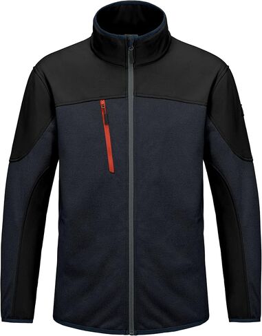 Mapamyumco Men's Polar Fleece Lined Full Zip Softshell Jacket Thermal Winter Coat, Lightweight and Water Repellent in Kuwait