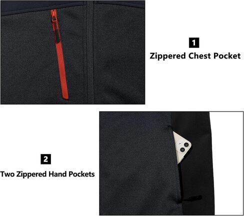 Mapamyumco Men's Polar Fleece Lined Full Zip Softshell Jacket Thermal Winter Coat, Lightweight and Water Repellent in Kuwait