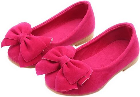 Vokamara Faux Suede Bow Round Toe Ballet Flats Slip On Shoes (Little Kid/Big Kid) in Saudi Arabia