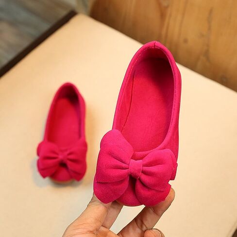 Vokamara Faux Suede Bow Round Toe Ballet Flats Slip On Shoes (Little Kid/Big Kid) in Saudi Arabia