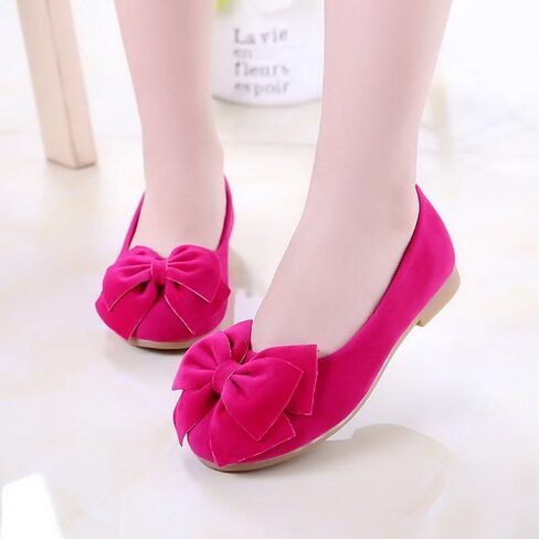 Vokamara Faux Suede Bow Round Toe Ballet Flats Slip On Shoes (Little Kid/Big Kid) in Saudi Arabia