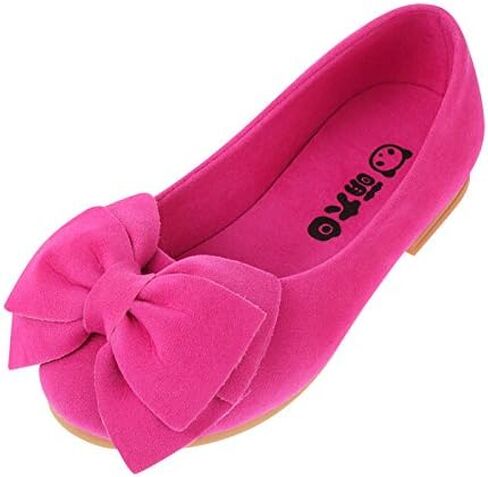 Vokamara Faux Suede Bow Round Toe Ballet Flats Slip On Shoes (Little Kid/Big Kid) in Saudi Arabia