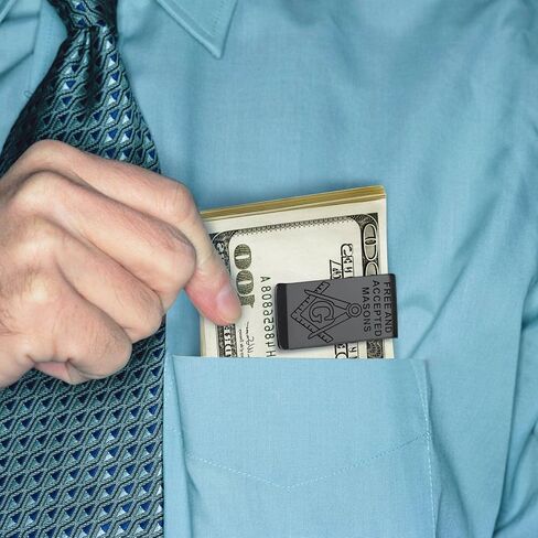 ChainsProMax Men Money Clip, Custom Name Gift-Ahkn Cross/St. Michel/St. Christopher/St. Florian/Knights Templar-Send Gift Box in Kuwait