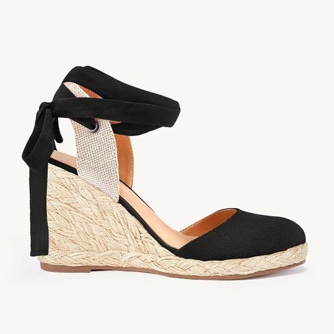 Juliet Holy Womens Lace up Espadrilles Closed Toe Wedges Sandals Strappy Slingback Platform Heels in Saudi Arabia