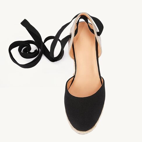 Juliet Holy Womens Lace up Espadrilles Closed Toe Wedges Sandals Strappy Slingback Platform Heels in Saudi Arabia