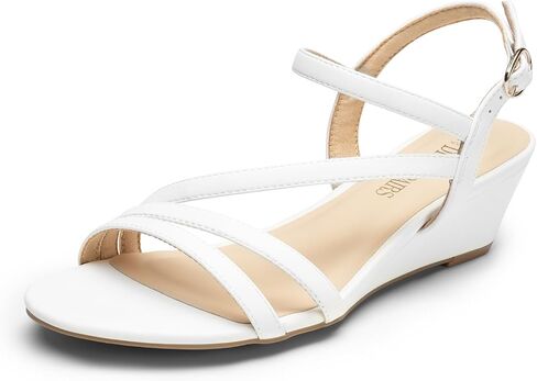 DREAM PAIRS Strappy Wrapped Dressy Wedge Sandals, Comfortable Sparkly Glitter Ankle Strap Mid Heel Wedges Casual Summer, Open Toe Evening Dress Wedding Dance Shoes in Saudi Arabia