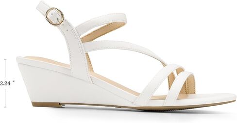 DREAM PAIRS Strappy Wrapped Dressy Wedge Sandals, Comfortable Sparkly Glitter Ankle Strap Mid Heel Wedges Casual Summer, Open Toe Evening Dress Wedding Dance Shoes in Saudi Arabia