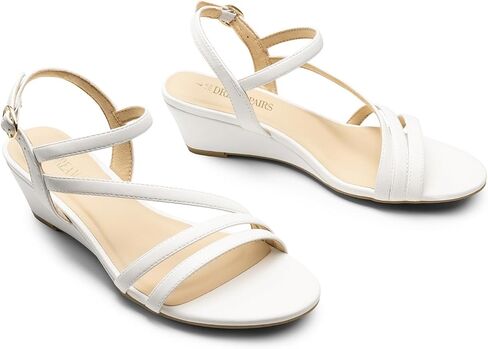 DREAM PAIRS Strappy Wrapped Dressy Wedge Sandals, Comfortable Sparkly Glitter Ankle Strap Mid Heel Wedges Casual Summer, Open Toe Evening Dress Wedding Dance Shoes in Saudi Arabia