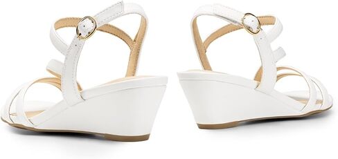 DREAM PAIRS Strappy Wrapped Dressy Wedge Sandals, Comfortable Sparkly Glitter Ankle Strap Mid Heel Wedges Casual Summer, Open Toe Evening Dress Wedding Dance Shoes in Saudi Arabia