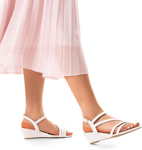DREAM PAIRS Strappy Wrapped Dressy Wedge Sandals, Comfortable Sparkly Glitter Ankle Strap Mid Heel Wedges Casual Summer, Open Toe Evening Dress Wedding Dance Shoes in Saudi Arabia