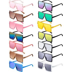 14 زوجًا من النظارات الشمسية المربعة كبيرة الحجم للأطفال، نظارات شمسية بإطار كبير، نظارات شمسية مسطحة للجنسين، نظارات شمسية مربعة الشكل للأولاد والبنات في الهواء الطلق، 3-10 سنوات in Kuwait