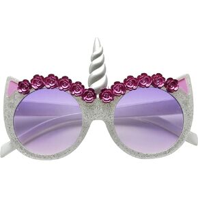 ShadyVEU Unicorn Horn Round Sunglasses Children Toddler Kids UV Protection Age 2 to 8 Cute Small Fashion Shades