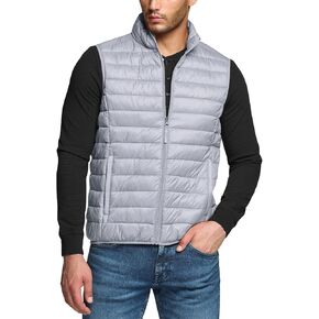 TSLA Men's Lightweight Packable Accent Puffer Vest, Water-Resistant Winter Outdoor Vests