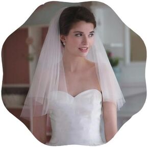 FMR حجاب زفاف قصير حجاب شعر أبيض حجاب زفاف أبيض من التول حجاب قصير حجاب حفلة للعرائس والنساء in Kuwait