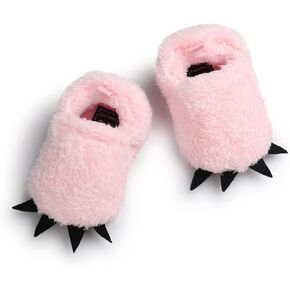 Baby Boys Girls Bear PAW Animal Slipper Boots Toddler Infant Crib Shoes First Walking Prewalker Shoes, Anti-Slip Soft Sole Sneaker, Plush Furry House Slippers for
