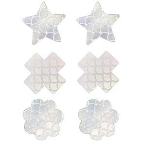 Ypser 6 Pairs Nipple Covers Disposable Pasty Self Adhesive Satin Bra Pad Pasties for Women