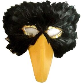 Partygaga Black Feather Bird Mask with Yellow Beak Men Women Adult for Halloween in Saudi Arabia